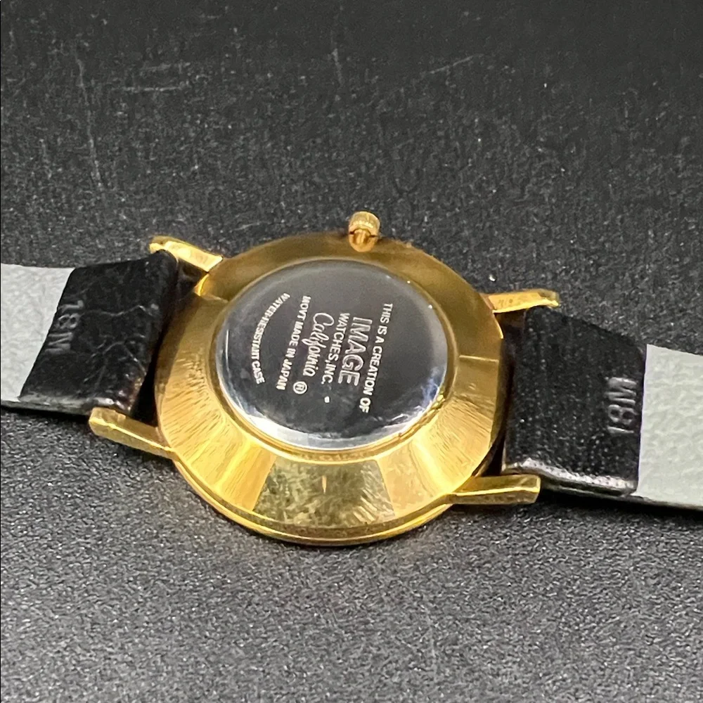 Gonzaga D.C. Classic 1995 Gold-Tone Watch with Black Strap